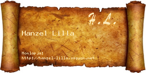Hanzel Lilla névjegykártya